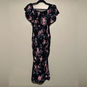 Floral Ruched Maternity Dress - NWOT - Size M